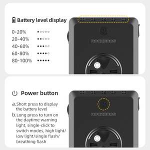 <span class=keywords><strong>ROCKBROS</strong></span> 5000mAh 파워뱅크 LED 라이트 USB 충전식 자전거 라이트 야간 라이딩용 자전거 전조등 파워뱅크 포함 - Product Image 3