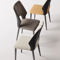 Chaise de salle à manger scandinave moderne, cadre en bois de luxe, siège rembourré, pieds en métal pour la maison, l'hôtel, le restaurant, l'école