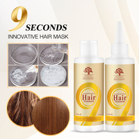 Mascarilla Capilar Líquida con Ácido Hialurónico Orgánico y Queratina para Cabello Seco - Tratamiento Reparador de Acondicionamiento Profundo en 9 Segundos