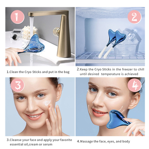 Massaggiatore Facciale Strumenti per la Cura della Pelle Stick <span class=keywords><strong>Cryo</strong></span> Blu Globi di Ghiaccio in Acciaio Inossidabile Infrangibile per Lifting Viso - Product Image 5
