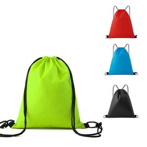 Sac à dos de sport et de voyage personnalisé en polyester imperméable avec poignée en corde et fermeture à cordon - Product Image 1