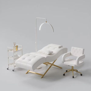 Top Selling Beauty Salon Furniture Full Black Lash Bed Sets Modern Beauty Shop Salon Eyebrow Bed With Trolley and <b>Stool</b> - Product Image 6