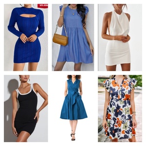 Used Clothes Women Dresses Wholesale Fashion Long Sleeve Short Dresses In Bulk Lot - Product Image 5