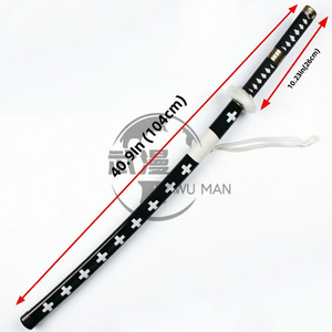 <span class=keywords><strong>Katana</strong></span> Trafalgar Law Kikoku Nichirin de 104 cm, épée d'anime en bois non affûtée avec fourreau imprimé croix pour Comic Con - Product Image 5