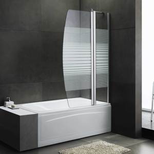 Porta Doccia <span class=keywords><strong>Angolare</strong></span> a 180 Gradi, Vetro Temperato 6mm, Schermo Doccia Girevole <span class=keywords><strong>per</strong></span> <span class=keywords><strong>Vasca</strong></span> da Bagno - Product Image 3