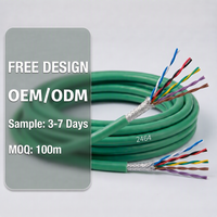 Kabel Kontrol Industri Fleksibel Twisted Pair Double Shielded Foil Braid Stranded 26AWG Multi-core 2464 Tipe 300V Pemanas Listrik