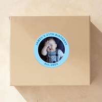 Autocollants photo personnalisés en vinyle écologique résistants à l'eau et à l'huile - Autocollants découpés pour fournitures de fête et baby showers