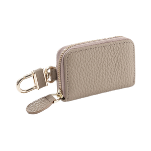 WRIZA Porte-clés en cuir de vachette de qualité supérieure, organisateur de clés à fermeture éclair, accessoire durable, élégant et compact pour un usage quotidien et en voyage - Product Image 1