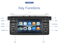 Écran tactile 7 pouces, GPS, lecteur DVD de voiture avec système Android et CarPlay, 1024*600, compatible avec BMW E46