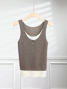 Canotta <span class=keywords><strong>da</strong></span> donna in lana merino naturale con spalline larghe, senza maniche, casual estiva, morbida e comoda, canotta intima, gilet <span class=keywords><strong>da</strong></span> donna - Product Image 2