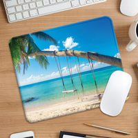 Tapis de souris personnalisé pour la plage Tapis de bureau imperméable en tissu polyester Tapis de jeu Tapis de bureau Tapis de souris à sublimation