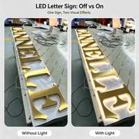Huruf Akrilik Bercahaya dengan Bingkai Titanium untuk Papan Nama Toko Mewah, Toko Pakaian, Logo Kustom, Huruf Dinding Backlit