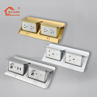 KLASS Prise de sol encastrée 16A avec mise à la terre avec 2 ports USB Prise de courant pop-up standard EU US UK