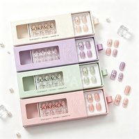 Boîte coulissante personnalisée multi-couleurs pour produits de beauté avec fenêtre, emballage pour faux ongles, boîte cadeau en carton rigide