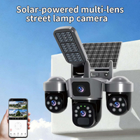 Caméra de sécurité extérieure CCTV solaire PTZ V380pro, dôme CMOS, vision nocturne cloud, IP66, détection de mouvement, 8000 mA/h, batterie au lithium rechargeable