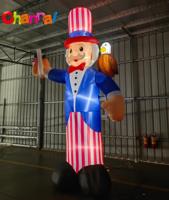 Figure patriotique explosée du jour de l'indépendance avec lumières LED intégrées, décor de cour de jardin extérieur pour la célébration du 4 juillet