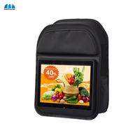 Pantalla de cartelera al aire libre Mochila LCD Monitor vertical Actualización USB Pantallas digitales Señalización y pantalla de publicidad
