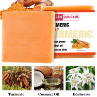 Sabun Batang Kunyit Pemutih Kulit Alami Organik 100g, Pembersih Mendalam, Perawatan Kulit Anti Jerawat, Buatan Tangan, Sabun Mandi Wajah OEM