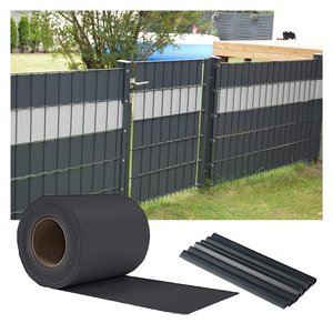 Siyah 450gsm PVC şerit ekran çit 19cm * 35m su geçirmez ve anti-statik gizlilik bant 20 klipler ile bahçe dekorasyon için - Product Image 2