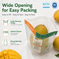 Emballage alimentaire en forme trapézoïdale, sacs personnalisés pour supermarchés, sacs en plastique CPP anti-buée avec fermeture éclair micro-perforée