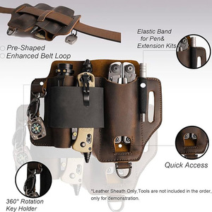 Funda de cuero premium para multiherramienta, organizador de cinturón EDC para trabajo y uso diario, funda de cuero para hombre, organizador de bolsillo EDC - Product Image 6