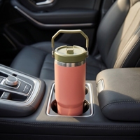 Gobelet isotherme moderne en acier inoxydable de 30 oz, personnalisé et écologique, réutilisable pour le voyage, avec poignée, isolation sous vide 6-12h