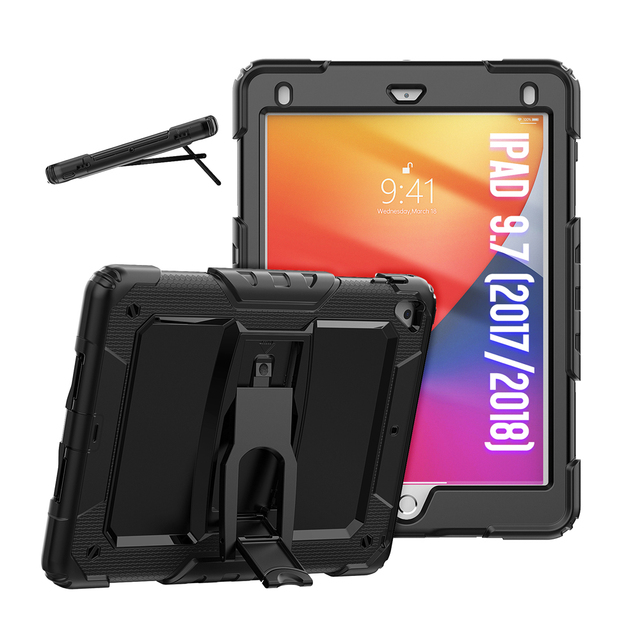 Heavy Duty Tablet Case With Kickstand  for IPad 9.7 Inch 2017/2018/Air 2 /Pro 9.7 Inch  Shockproof Rugged Hybrid Armor Cover