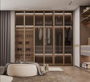 Ensemble de dressing moderne Balom 2025, design personnalisé, système de poteaux en aluminium et en bois, armoire, dressing pour la maison - Product Image 1