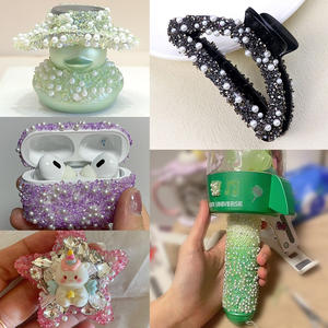 Nouveau design 2026 – Ruban de chaîne multicolore en verre, fausse perle et strass, à coller ou à coudre, pour sacs, voitures et masques – Vente en gros - Product Image 6