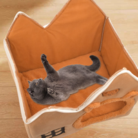Maison pour chat d'hiver moderne, écologique et de haute qualité, lit pour animaux de compagnie en peluche, niche pour petit chien avec tapis amovible et lavable
