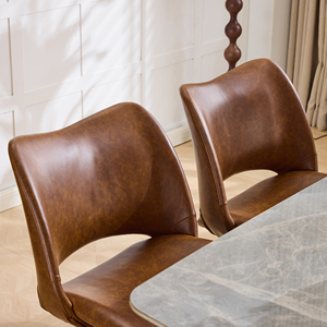 Swivel Convertible <b>Dining</b> <b>Chair</b> with Artificial Leather Upholstery Modern High-back Design for Apartment and Hotel Use - Product Image 3