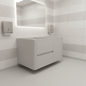 Meubles de salle de bain en bois massif de conception moderne, résistants à l'eau, écologiques, avec tiroirs à fermeture douce, durables, pour hôtels - Product Image 1