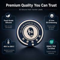 Étiquette de transfert thermique en silicone 3D personnalisée, logo de vêtements de sport OEM ODM, patch certifié OEKO-TEX, lavable, durable, flexible, MOQ