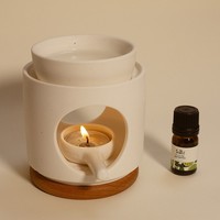 Lanterne en céramique moderne avec finition mate, faite à la main, écologique, pour la chambre à coucher, aromathérapie haut de gamme avec bougies et huiles essentielles