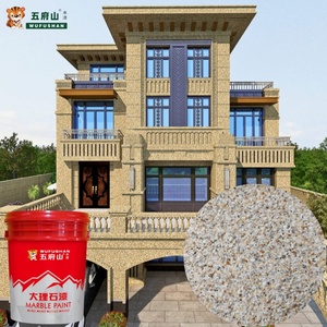 Pintura para Paredes Exteriores con Textura de Granito Líquido Wufushan para la Construcción de Viviendas, Aplicación con Pulverizador de Piedra de Mármol, Venta Directa de Fábrica - Product Image 1