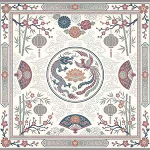 Tapis de mahjong de luxe, commande minimum 1, bleu marine, tapis de mahjong <span class=keywords><strong>Tigar</strong></span> Terrace Ian, sacs et tubes pour tapis de mahjong, tapis de mahjong Dragon - Product Image 2