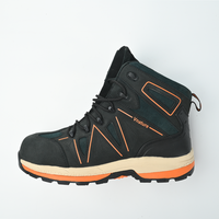 Chaussures de sécurité en cuir microfibre avec embout en acier et semelle antidérapante en caoutchouc, résistantes aux perforations, pour l'usine et la construction