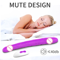 Vente en gros de jouets sexuels pour adultes : Godemiché double extrémité sans sangle à télécommande et vibrateur point G pour lesbiennes
