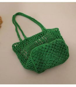 Cotton Rope Woven <b>Bag</b> <b>Large</b> Capacity Mesh Single Shoulder Straw Woven <b>Bag</b> Handmade Female Leisure Holiday <b>Beach</b> <b>Bag</b> - Product Image 3