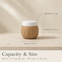 Fournisseur direct d'usine, ensemble de pots de voyage en silicone avec couvercle à vis, design cuillère, logo personnalisé, pour coffrets cadeaux cosmétiques