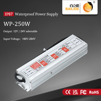 Alimentation à découpage étanche Bailide 12V 20.8A / 24V 10.4A pleine puissance, efficacité 85% pour écrans LED et systèmes de sécurité