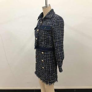 Blazer de Tweed a cuadros elegante para mujer, ropa de oficina hecha a medida - Product Image 4