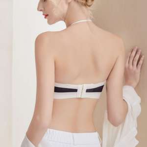 Soutien-gorge de sport bandeau confortable, respirant, sans coutures, push-up, à couvrance complète, sans armatures, pour le quotidien, au design tricoté simple et décontracté sans bretelles - Product Image 5