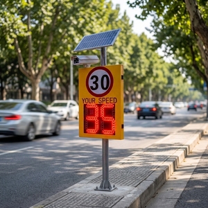 Compteur <span class=keywords><strong>de</strong></span> vitesse radar solaire extérieur haute précision avec affichage en temps réel <span class=keywords><strong>de</strong></span> <span class=keywords><strong>la</strong></span> vitesse des véhicules et détection des excès <span class=keywords><strong>de</strong></span> vitesse pour les voies <span class=keywords><strong>de</strong></span> parc et d'école - Product Image 6