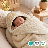 Serviette à capuche pour bébé OEM certifiée OEKO-TEX CPC REACH, en polaire motif tortue dorée, prix usine, vente en gros, fabricant d'emmaillotes 3D matelassées pour nouveau-nés