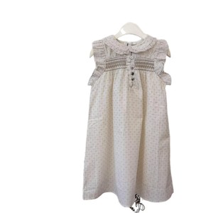 Vestido <span class=keywords><strong>de</strong></span> Algodón para Niña, Estilo Campestre, con Parches Florales y Mangas con Volantes, para Verano - Product Image 5