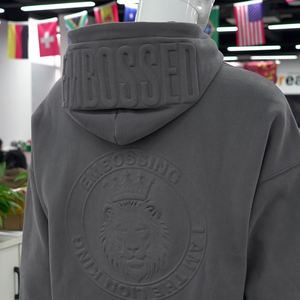 Sweat à capuche unisexe en coton de haute qualité, coupe oversize, avec impression 3D en relief, épaules tombantes, pour fabricants - Product Image 1