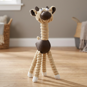 Giocattolo da masticare per animali domestici a forma di giraffa e mucca, in corda di iuta, ecologico, design simpatico a cartoni animati, per cani, uso interno - Product Image 2