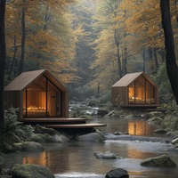 CE 20 Villa Modular Portátil de Lujo Moderna de 40 pies, Duradera y Desmontable, para Resort, Hotel, Camping con Techo