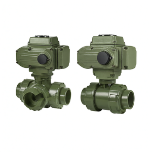 Vanne à bille électrique COVNA à expédition rapide DN50 2 voies 3 voies 12V DC PVC double union Vanne à bille motorisée - Product Image 1